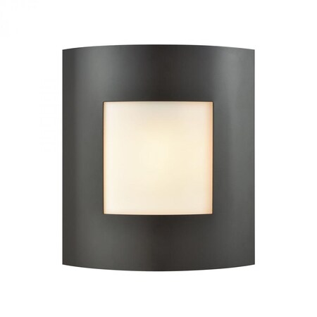 Thomas Bella 1-Light Outdoor Wall Sconce in Oil Rubbed Bronze with White Glas CE930171